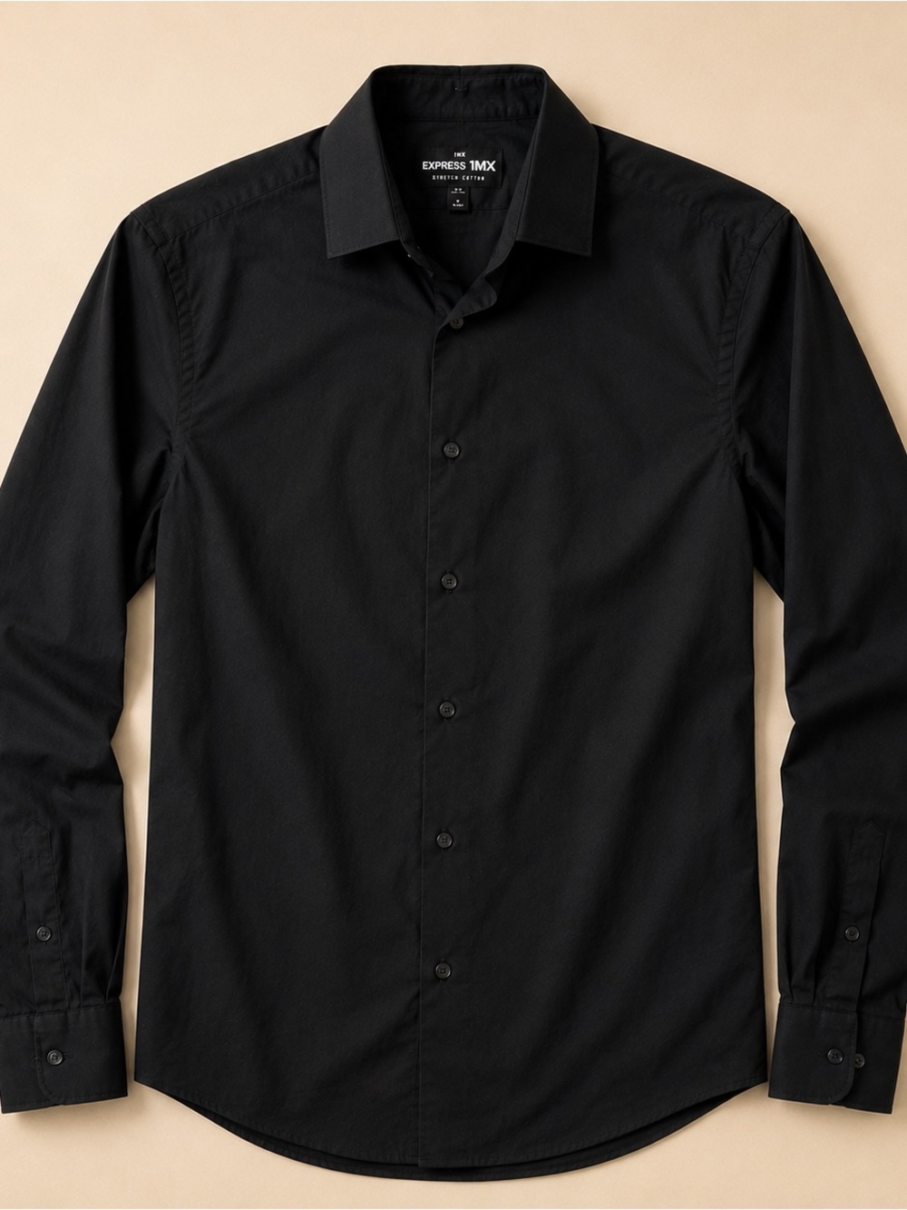 Express Men’s Black Casual Button-Down Shirt